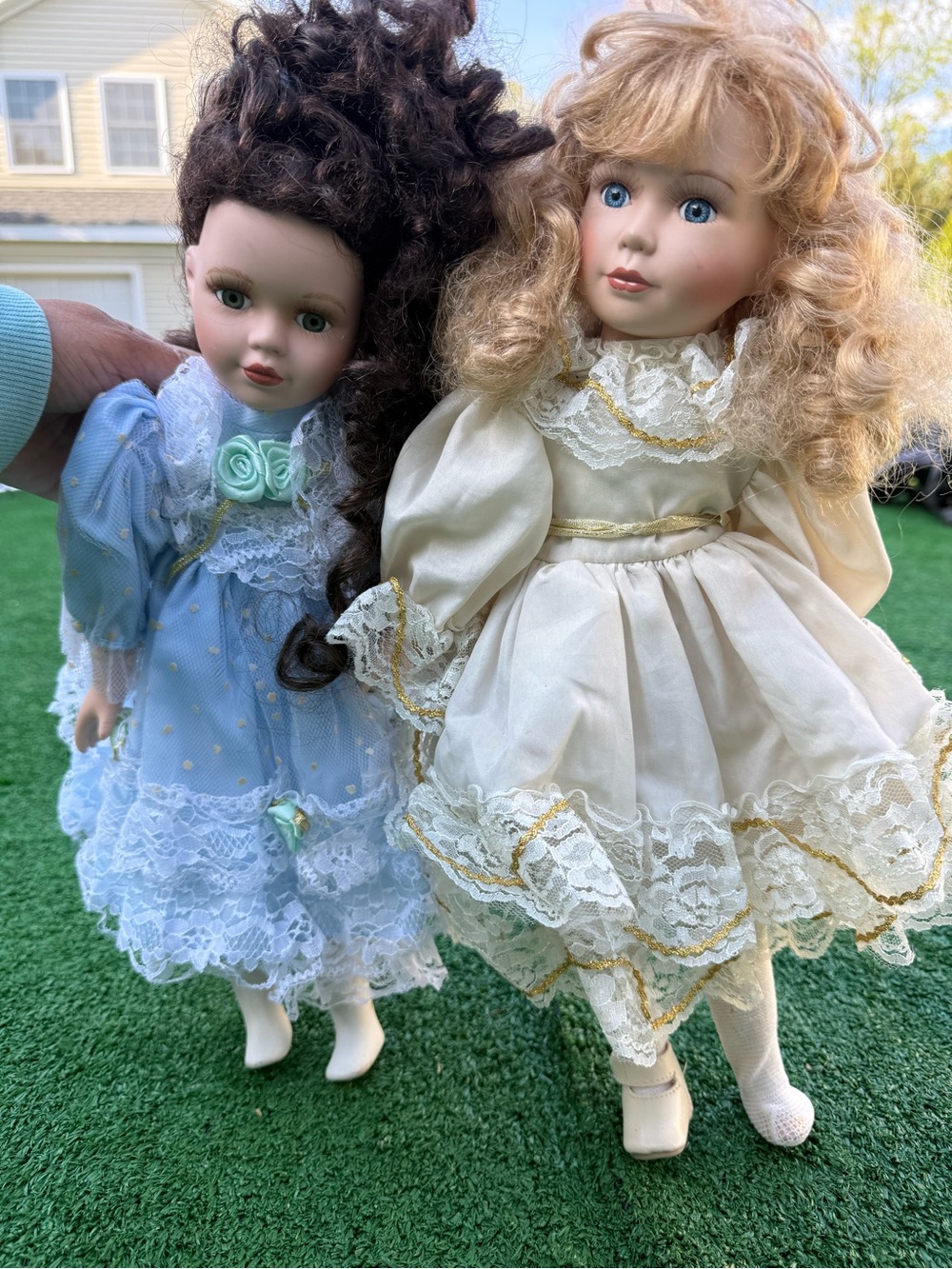 Dolls Porcelain Dolls. Set Of Two Vintage Dolls